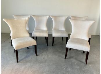 A Set Of Six Upholstered Jet Set Dining Chairs By Bernhardt Furniture Company