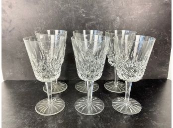 A Set Of 6 Waterford Lismore Water Goblets, Marked