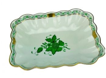 A Herend Chinese Bouquet Scalloped Dish