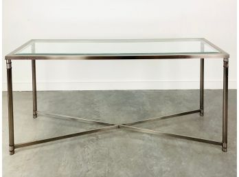 A Vintage Glass Top Console Table