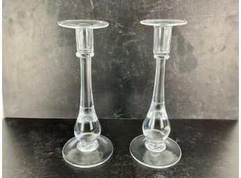 A Pair Of Simon Pearce Candle Holders