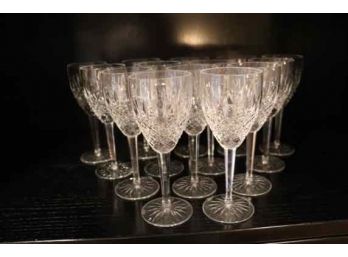 Set Of 14 WATERFORD CRYSTAL 'Castlemaine' WATER / GOBLET GLASS 7 3/4'