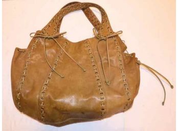 KOOBA Tan Leather Hand Bag Purse Satchel Tote