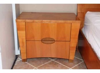 High-End Contemporary Wooden Pair Of Nightstands Made In Italy