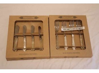 Classic Cannetto Ivory Acrylic Cheese Knives And Forks