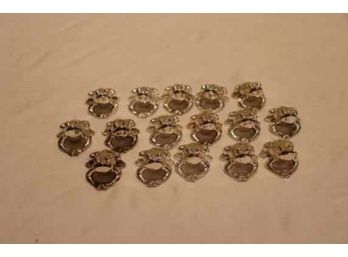 Set Of 16 Chrome Frog Place Card Holders