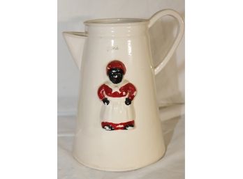 Vintage Jemima Tea Pot Ceramic Water Pitcher Black Americana