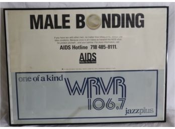 Vintage NYC Aids Prevention Poster Gay Men  WRVR Jazz Radio Poster