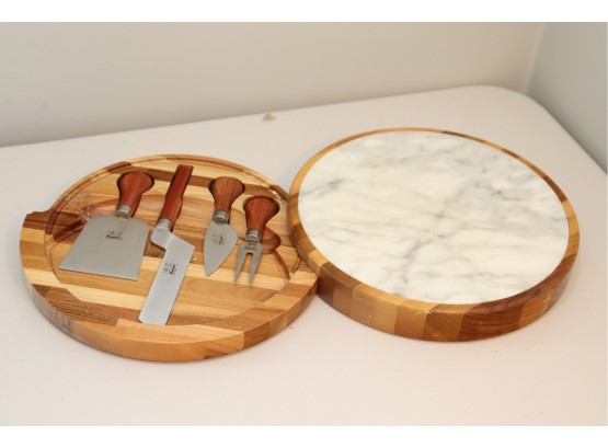 Alexander Cutlery Cheese Knife Set Marble Cutting Board