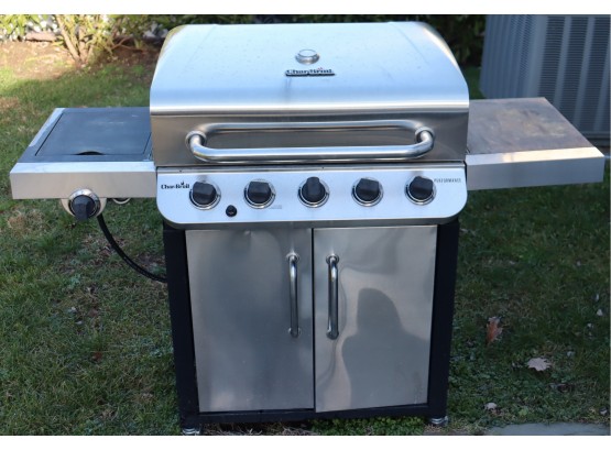 Charbroil Stainless Steel Propane Barbecue W Side Burner & 2 Partial BBQ Propane Tanks