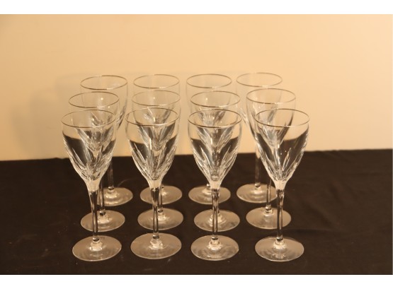 Set Of 12 Lenox Firelight Crystal Rad Wine Glasses