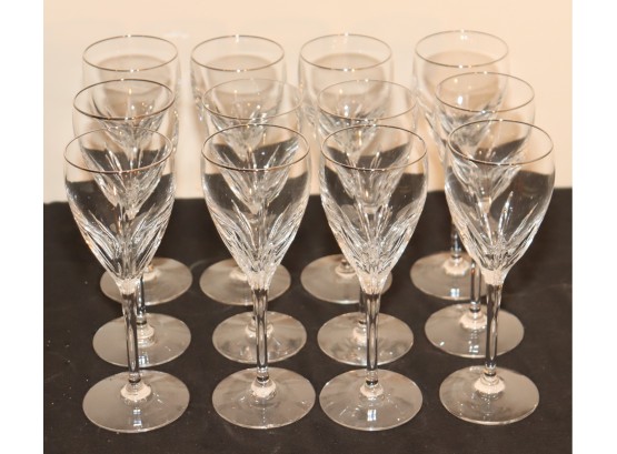 Set Of 12 Lenox Firelight Crystal White Wine Glasses