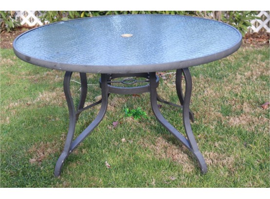 Round Glass Top Patio Outdoor Table