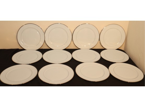 Set Of 12 Haviland Limoges Orsay Platine Dinner Plates
