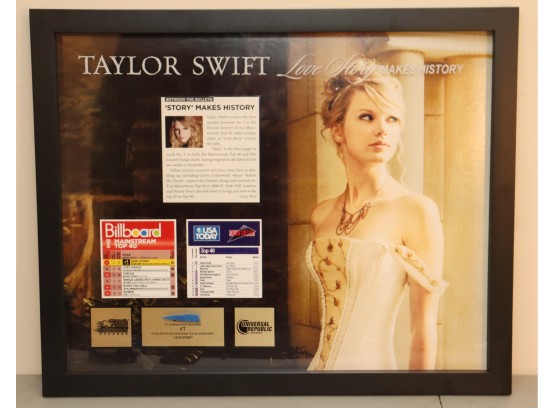 Taylor Swift 'Love Story' Billboard #1 Commemorative Framed Display