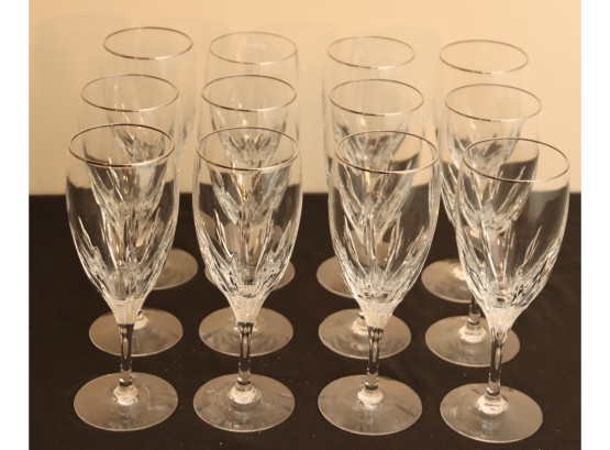 Set Of 12 Lenox Firelight Crystal Water Goblets