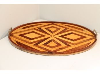 Inlaid Wood Serving Tray Cutting Board