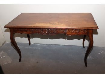 Vintage Carved Wood 1 Drawer Desk