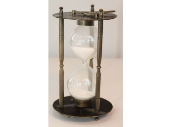 Vintage Brass Hourglass With Sundial