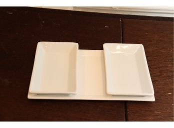 White Ceramic Rectangular Serving Plates