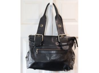 Black Leather Chloe Handbag Purse Tote