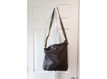 Laura B Brown Leather Hand Bag Purse