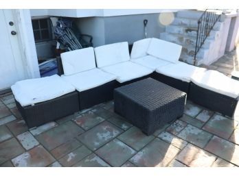 7-Piece Outdoor Sectional Plastic Wicker Patio Sofa Set