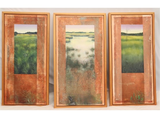3 Paintings By Suzanne Howes-Stevens 'Sea Of Grass' 1999