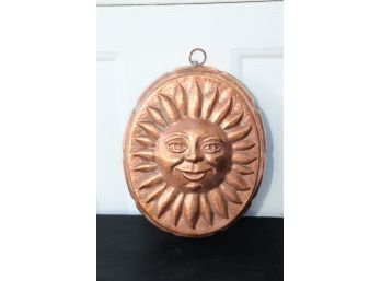 Vintage Copper Sun Mold Tin Lined Wall Decoration
