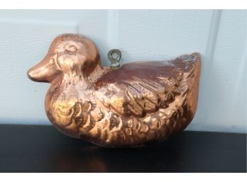Vintage Copper Duck Mold Tin Lined Large 9 1/2' Wall Decoration