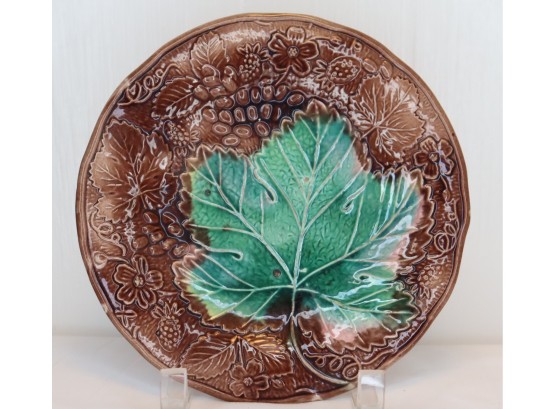 Vintage  Hand Painted  Leaf Platter Plate