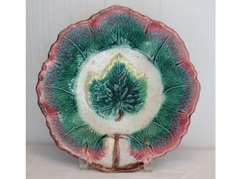 Vintage  Hand Painted  Leaf Bowl Platter Plate