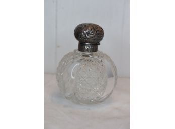 Round Crystal Decanter With Sterling Silver Top