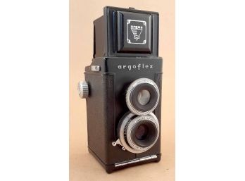 Argoflex By Argus Twin Lens Camera In Box With Case And Booklet.
