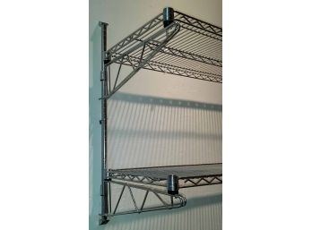 #2 ULINE Wire Shelf System. 2 Shelves With Wall Mounted Brackets