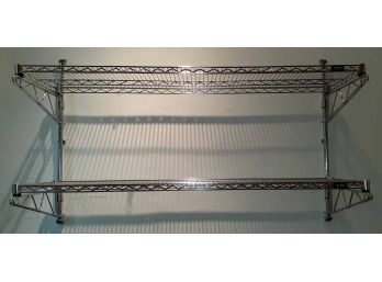 1 ULINE Wire Shelf System. 2 Shelves With Wall Mounted Brackets
