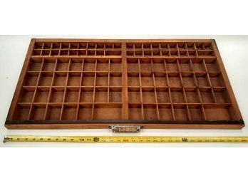 Vintage Wooden Printer Type Tray #1. 32 Wide, Good Condition.