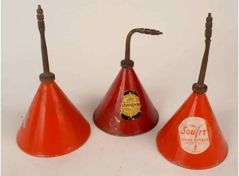 3 Vintage Thinner Dispensers Used For Graphic Arts. Approx. 6 Tall.