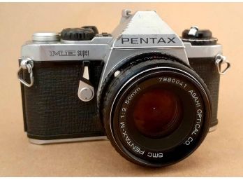 Asahi Pentax ME Super 35mm Camera With 50mm F2 Lens.
