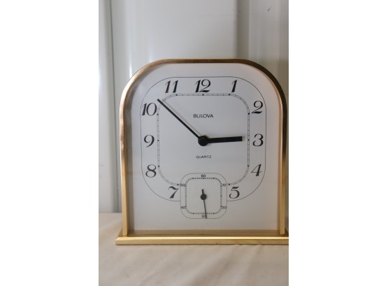 Bulova Quartz Brass Table Clock