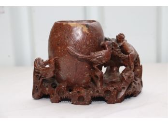 Vintage Carved Chinese Red Coral Carving