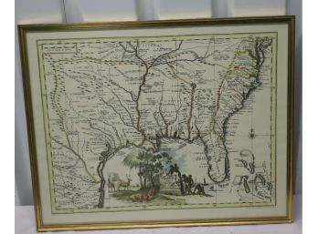 Antique Map Ballermann & Son Map Of Florida And The Southern Parts Of North America
