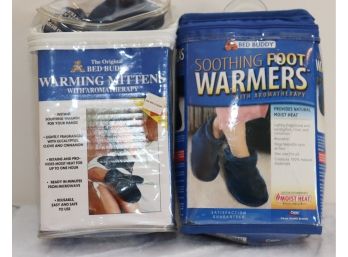 NEW IN PACKAGE Bed Buddy Soothing Foot Warmers & Warming Mittens W/ Aroma Therapy