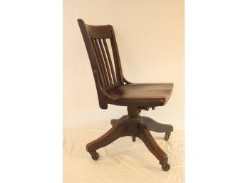 Antique Wooden Office Chair With Wheels