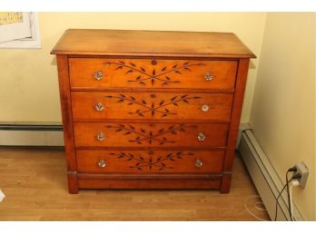 Vintage Carved Cherry 4 Drawer Dresser