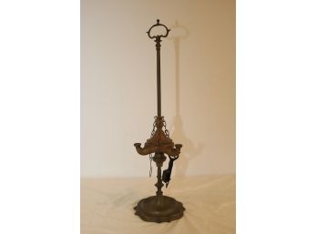 Tall Antique Bronze  3 Flame Whale Oil Lamp Burner Islamic