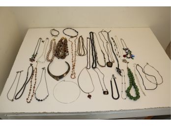 Vintage Costume Jewlery Necklace Lot Some Sterling Silver