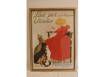 1897 Original Litho 'Lait Pur Sterilise” By T.A. Steinlen  Framed