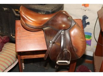 Brevel Ltd. 16' Natural English Jumping Saddle With Stirrup Irons And Leathers