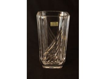 Vintage HOYA Japan MIKASA Art Glass Crystal VASE PLEATS Design